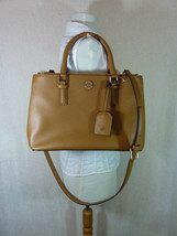 Tory Burch Tigers Eye Brown Saffiano Leather Robinson Mini Double-Zip Tote $495 - £354.34 GBP