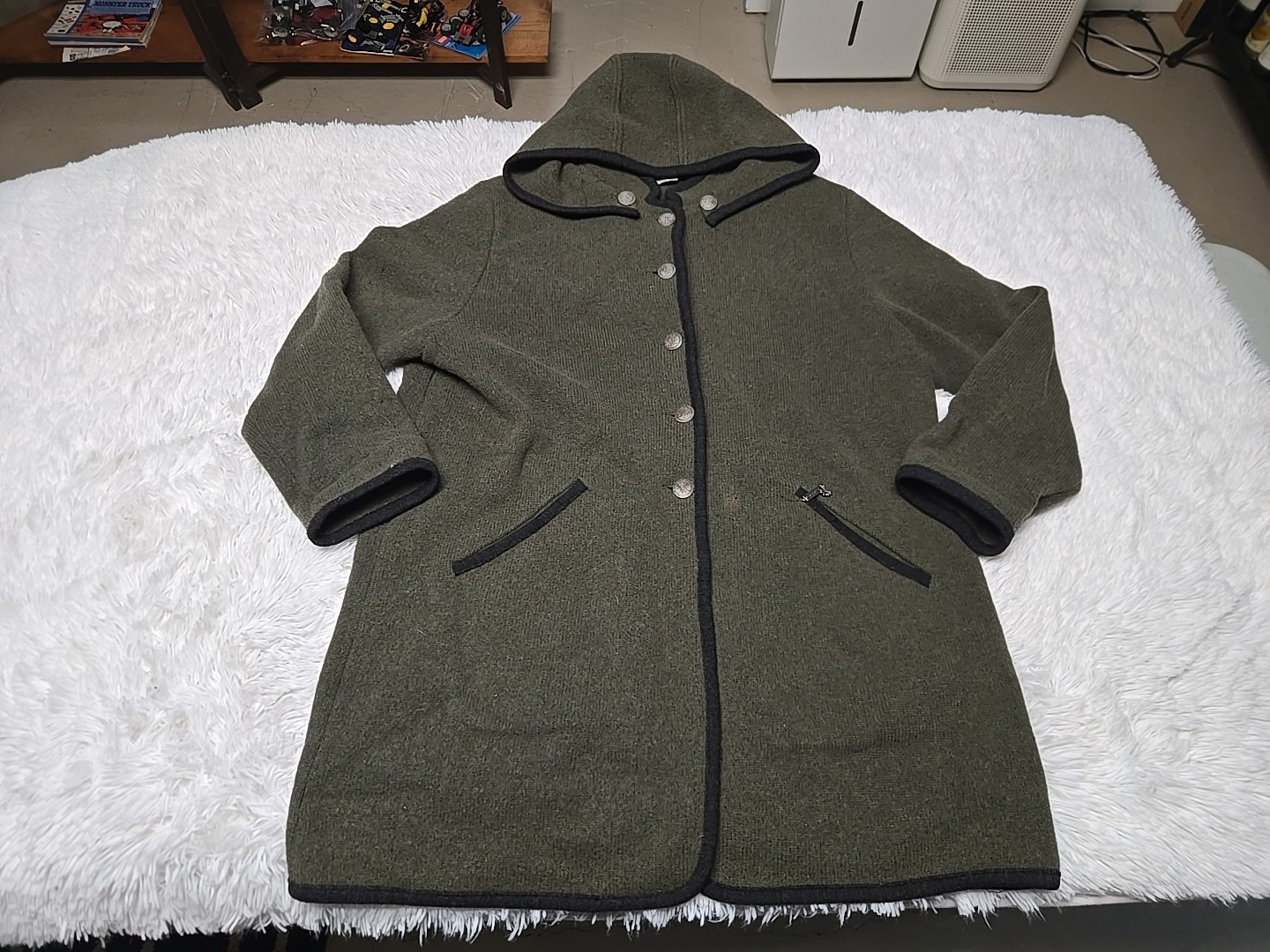 Vintage Stapf Austria Wool Jacket Womens XL* Bastin Removable Hood Pocke... - $95.90