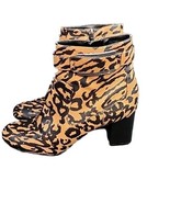 Calvin Klein Womens 8.5 Ankle Booties Leopard Print Cattee Chunky Heel S... - £17.81 GBP