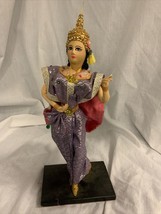 vintage handmade 12&quot; display doll figurine Thailand Bangkok dancer collectible - £11.16 GBP