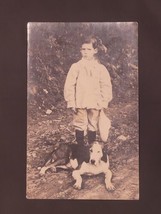 Young Boy with his Dog Antique RPPC Postcard Clarence Simmons 1904 - 1918 VTG - £12.56 GBP