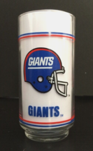 Vintage New York Giants NFL Mobil Tall Drinking Glass - £7.68 GBP