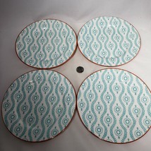 Set of 4 Tangiers Turquoise Stoneware Salad Plates by Baum Brothers One Chip - £17.54 GBP