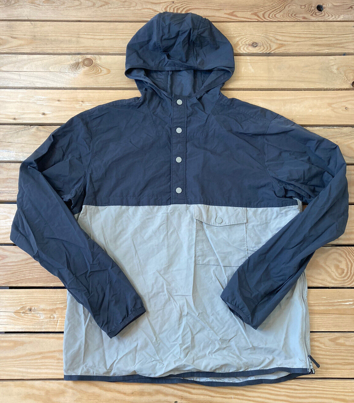 Mountain Hardwear Men’s Hooded half button up jacket Size M Grey J7 - £27.14 GBP