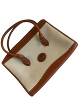 Vintage Dooney &amp; Bourke 80’s Pebbled Leather British Tan Brown Satchel Bag - £38.70 GBP