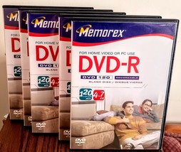 MEMOREX DVD-R 5 Pack Recordable Blank Discs 120Min/4.7GB Each Unused Open Box - £12.27 GBP