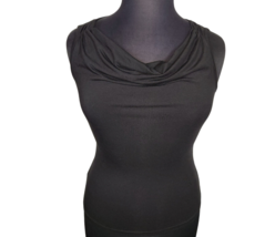 OGL Black Soft Stretchy Tencel Draped Neck Tank Top Size Large - £15.43 GBP