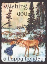 Wishing You a Happy Holiday Merry Christmas Holiday Jolly Snow Winter Me... - £13.58 GBP