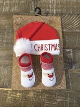 Baby Essentials Christmas Infants 2 Piece Set Hat And Booties - $18.69
