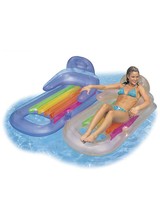 Set of 2 Swimming Pool Float Lounger with Headrest King Kool Lounge Chai... - $188.09