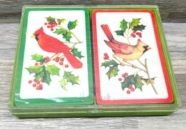 Hallmark Double Deck of Playing Cards Cardinals Birds Plastic Coated - $14.99