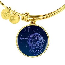 Express Your Love Gifts Aquarius Constellation Queen Stainless Steel or 18k Gold - £32.50 GBP