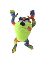 Looney Tunes Neon Rainbow Tie-Dye Taz Tasmanian Devil Plush Toy Factory 13&quot; - $23.31 CAD