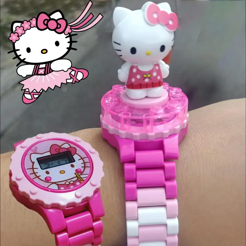 Sanrio Hello Kitty Building Block Watch Rotatable 3D Characters Toy Assemble - £15.98 GBP