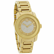 Movado 3600255 Bold Gold Pave Dial Stainless Steel Ladies Watch - £252.84 GBP