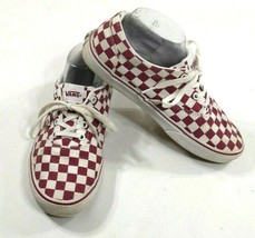 Vans Classic Red White Checkerboard Lace Up Canvas Sneakers Shoes  Women... - £40.66 GBP