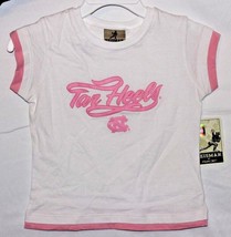 Nwt Girls Youth Size Ncaa North Carolina Tar Heels White &amp; Pink Cap Sleeve Top - £7.90 GBP