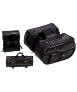 Motorcycle Saddle Bags Luggage Set 4PCS Heavy Duty Waterproof PVC Black ... - £108.31 GBP