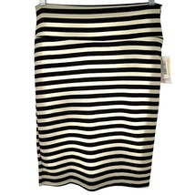 LuLaRoe Cassie Skirt Womens M Black and Off-White Striped NWT - £11.65 GBP