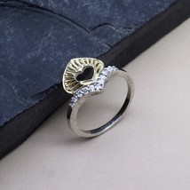Süß Zweifarbig 925 Sterlingsilber Weiß Cz Damen Finger Ring - £14.94 GBP