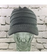 C. C Beanie Hat Grey W Bill Ponytail Hole Cold Weather - £11.64 GBP