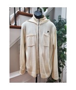 Beverly Hills Men&#39;s Cream 100% Acrylic Long Sleeve Full Zip Knit Sweater... - $29.70