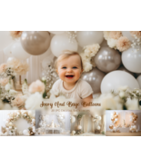 20 x Ivory and Beige Balloons Digital Backdrops, Photoshop Overlays - $9.00