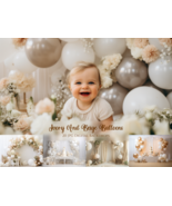 20 x Ivory and Beige Balloons Digital Backdrops, Photoshop Overlays - £6.76 GBP