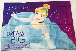 Disney Cinderella Standard Pillow Case Princess Bedding Decor Bright Color NWT - £16.09 GBP