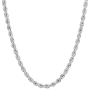 ADIRFINE 925 Solid Sterling Silver 4mm Diamond Cut Rope Chain - £74.11 GBP+