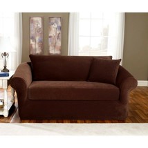 New Sure Fit Stretch Pique 3-Piece Sofa Slipcovers Cream Color - $131.99