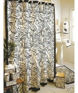 Veratex Camille Dogwood Flower 5P Bath Set Black Off White Fabric Curtain - $91.84 CAD