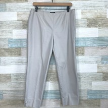 Worth NY Tapered Leg Crop Pants Gray High Rise Cotton Stretch Casual Wom... - $24.74