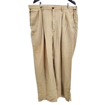 Haggar Dress Pants Men&#39;s 42/30 Vintage Slacks Extendable Waist Linen Trousers - £33.09 GBP