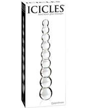 Icicles No. 2 Hand Blown Glass Massager - Clear Rippled - $28.00