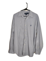 Polo by Ralph Lauren Blue Checkered Long Sleeve Button Down Shirt Men&#39;s Sz 16.5 - £15.69 GBP