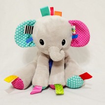 Taggies Gray Elephant Baby Rattle Toy Stuffed Animal Plush 8" Bright Starts - $22.76