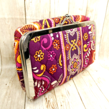 Vera Bradley Safari Sunset Medium Kiss Lock Cosmetic Makeup Clutch Bag EUC - £13.41 GBP