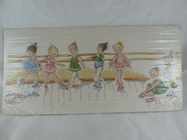 Finished Cross Stitch Little Ballerina girls 7&quot; X 14.5&quot; on heavy poster board - £15.56 GBP