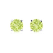 ANGARA Natural Peridot Stud Fine Earrings in 925 Sterling Silver (Size-8mm) - $322.05+