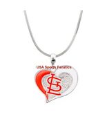 St. Louis Cardinals Heart Swirl Logo Pendant Necklace On A 925 Snake Chain - €19,43 EUR