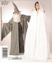 Misses Mens Teens Cape Hood Wizard Merlin Goth Halloween Costume Pattern... - £7.83 GBP