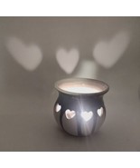 Out of Hand Studio Art Pottery Reflective Heart Candle Holder Jar Cut Ou... - £15.80 GBP