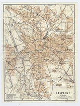 1914 Original Antique Map Of Leipzig Saxony Germany - £16.82 GBP