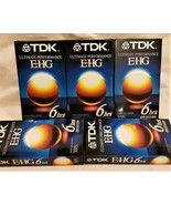 VHS Tapes Sealed 5 NEW TDK Extra High-Grade - $25.98