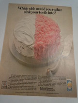 Vintage Baker&#39;s Coconut Print Magazine Advertisement 1968 - £4.68 GBP