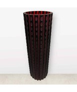 Tall red fluted vase 14” glass vase - $71.50 CAD