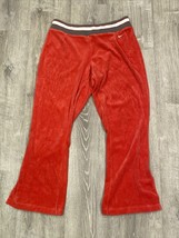 Vintage Nike Womens Red Velour Terry Track Pants Sweatpants Swoosh Size XL 16-18 - £27.69 GBP