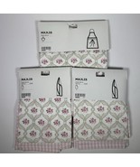 Ikea Majlis Apron &amp; 4 Hand Towels New Set Floral &amp; Pink Gingham - $41.66 CAD