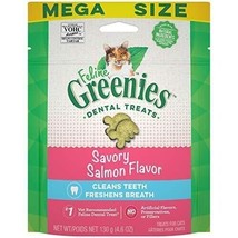 Greenies Feline Natural Dental Cat Treats Savory Salmon Flavor Cleans Teeth - £10.84 GBP